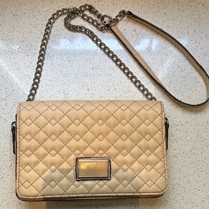 Guess Quilted Chain Crossbody Bag in Tan *Pre Loved*